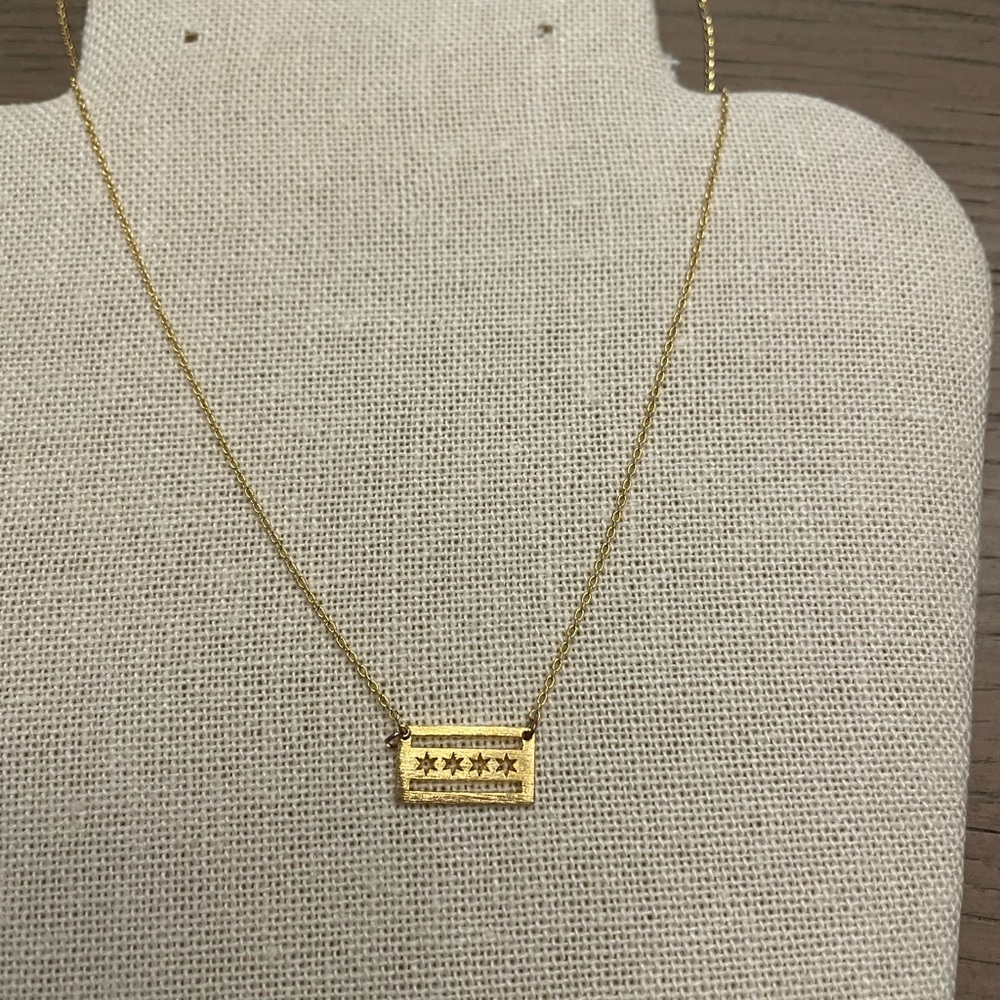 NWT Chicago Flag necklace - Picture 2 of 3